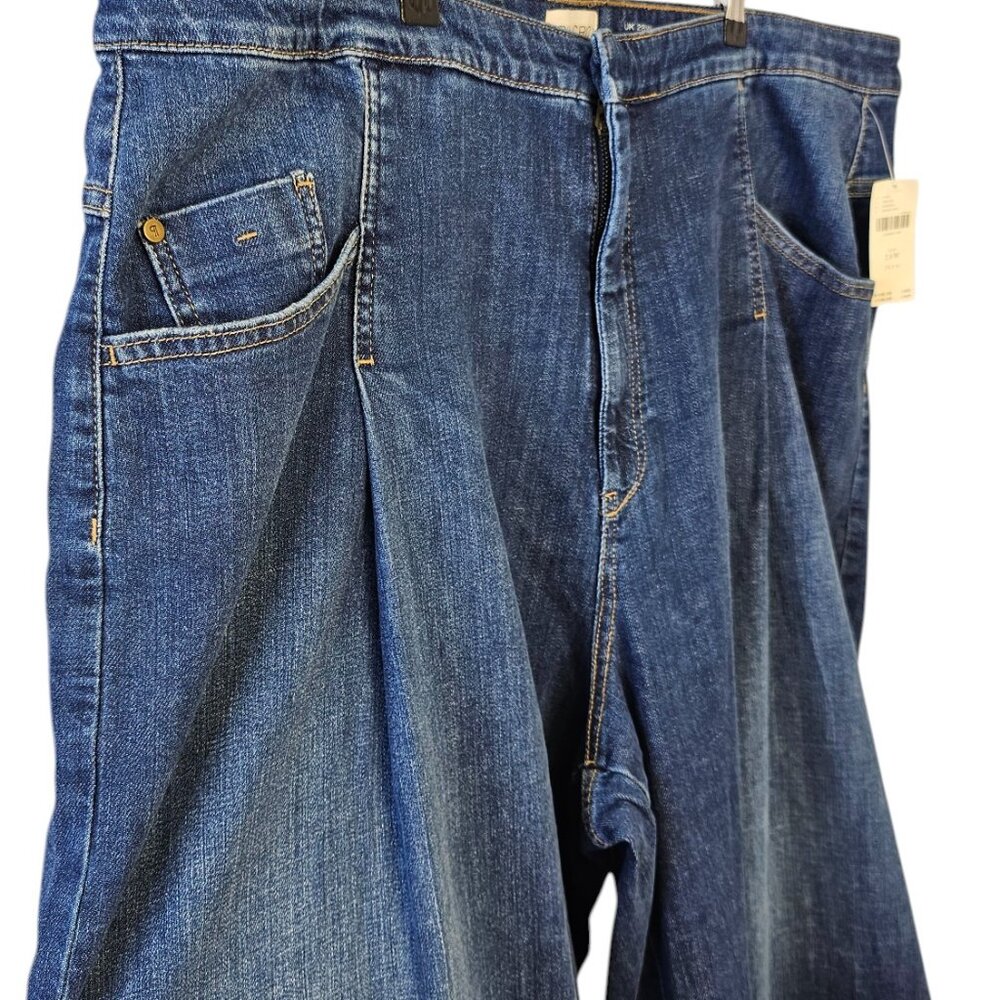 Pilcro Anthropologie Dark Blue Wide Leg Jeans Size 24W - Picture 11 of 11